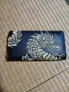 ドラゴン刺繍 長財布 黒 早い者勝ち大人気金運宝くじ龍神財布 - メルカリ