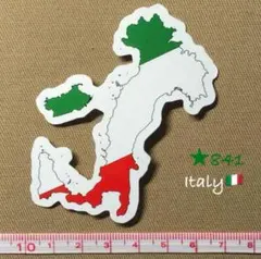 ★841【新品】ステッカー イタリア Italy イタリア 国旗 地形 シール