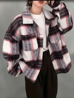 SHEIN　FRIFUL チェック柄オーバーサイズジャケット　CPOジャケット