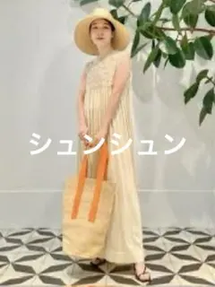 タグ付き未使用　Ballsey エンブロイダリーコンビ ボリュームワンピース