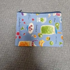 ハンドメイド フラットポーチ フルーツ柄 小物入れ可愛い❤