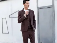 スーツメンズ カジュアルスーツ 3点セット 一つボタン 通勤 パーティー 結婚式