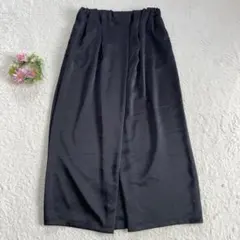 【ミズイロインド】 タック ステンカラー ロングスカート ウエストゴム調節のサムネイル