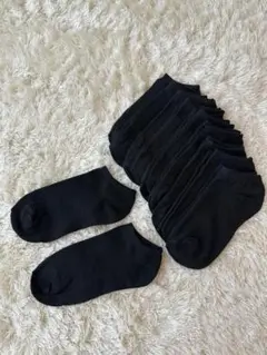 【新品】ソックス 10足セット 黒 アンクル丈 レディース 通勤 通学 ビジネス