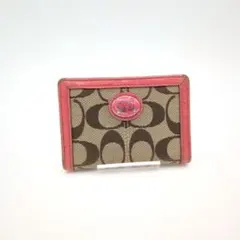 COACH コーチ パスケース シグネチャー キャンバス ピンク