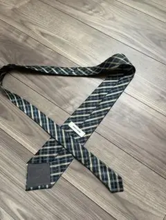 美品　ピエールカルダン　ネクタイ　ネイビー　チェック　レトロ　ブリティッシュ