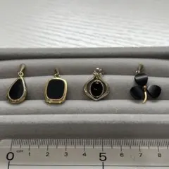 まとめ4点 ブラック ゴールド ペンダントトップ 遺品整理 0403-34