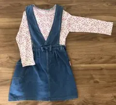 【２枚セット】ミキハウス 長袖・ジャンパースカート　120サイズ