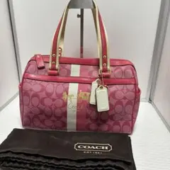 COACH Heritage Stripe Pink Handbag y2k