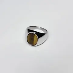 メキシカンジュエリー シルバー シグネットリング タイガーアイ 天然石
