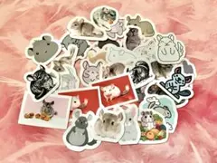 小動物 チンチラのフレークシール