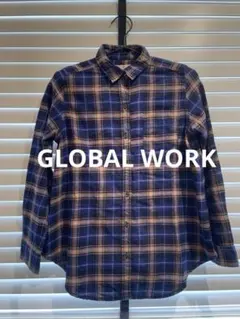 GLOBAL WORK チェック柄 長袖シャツ Sサイズ