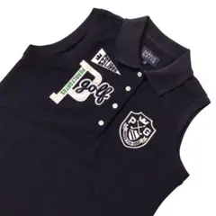 PEARLY GATES デカロゴ ノースリーブ ポロシャツ 紺 00 美品