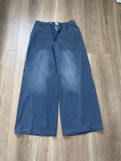 MONO-MART ワイドデニムパンツ ブルー Sのサムネイル