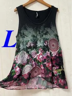 Desigual・花柄ノースリーブチュニック・Lサイズのサムネイル