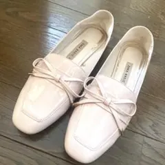 【新品未使用】ZARA ザラ　エナメル ローファー23cmピンクパンプス