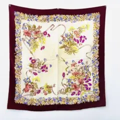 Y507-376　NINA RICCI　ニナリッチ　シルクスカーフ　花柄