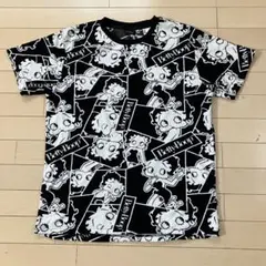 5.22ベティちゃん 総柄 Tシャツ L 黒 タオル地 パイル地 ベティブープのサムネイル