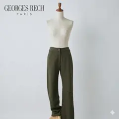 【美品】　ジョルジュレッシュ　ストレッチナイロンカジュアルパンツグリーン