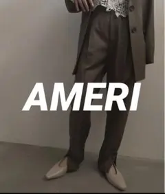 【美品】Ameri ROLL UP HEM PANTS ブラウン X-SMALLのサムネイル