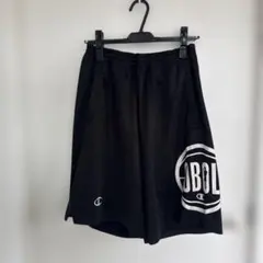 り*だ様 championブラック ロゴ入り バスケットボールパンツ