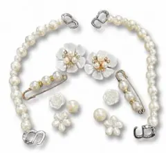 パールアクセサリー 12点セット 花 フラワー ジビッツ風のサムネイル