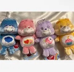 ケアベア　シャイニーベロアマスコット　 4個セット
