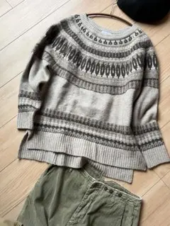 チャオパニック　セーター　円盤　ブラウン　ニット　厚手　ボリューム　オシャレ