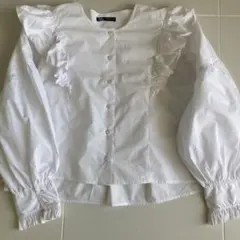 ZARA ホワイト フリルシャツ