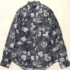 【美品✨】ポールスミスコレクション 花柄 長袖シャツ 総柄 ブラック系 Lのサムネイル