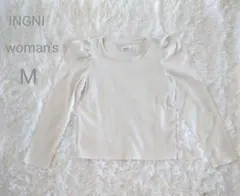 INGNI パフスリーブ リブトップス 長袖 M 白