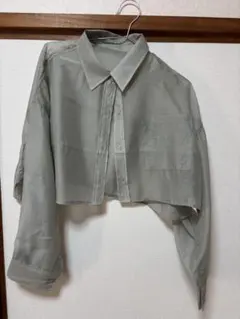 グリーンクロップドシャツ Fサイズ