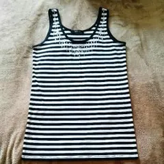 美品♪タンクトップ★ビジュー×ボーダー
