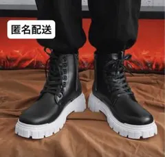 ブラック ブーツ 黒 厚底 靴 ユニセックス ホワイト SHEIN シーイン