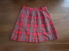 EAST BOY 赤 チェック フレアスカート