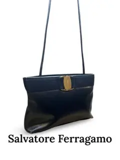 ✨Ferragamo フェラガモ ヴァラ レザー ワンショルダー ネイビー