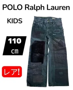 レア【Polo Ralph Lauren】110㎝パッチワークブラックデニムのサムネイル