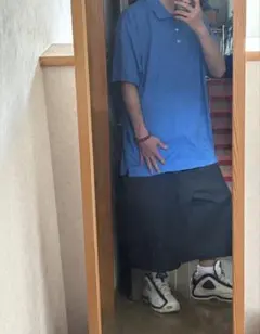 超オーバーサイズ ポロシャツ 2XL ブルー 青 希 少サイズ B系 BBOY