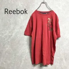 a0045【リーボック】半袖Tシャツ L 赤 ロゴプリント カットソー