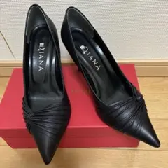 DIANA ダイアナ ブラック パンプス ポインテッドトゥ 23cm 通勤 入学