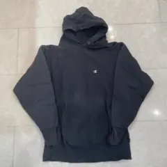 ブラック　アメリカ製　L リバースウィーブ　パーカー　USA製　チャンピオン