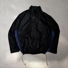 90s00s adidasナイロンジャケットハーフジップ一枚地ドローコードY2K