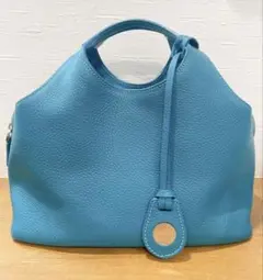 MAURO GOVERNA レザーハンドバッグ ターコイズ イタリア製 本革