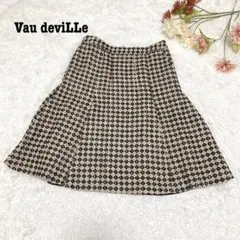 s.907【ボードビル】フレアスカート 膝丈〜膝下 総柄 かわいい ファスナー