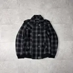 グランジ 00s archive チェック柄 ウールナポレオンジャケット y2k
