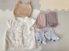 新生児 ベビー 防寒 セット ベスト 帽子 靴下 レッグウォーマー 50〜60