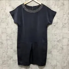 【LAUTREAMONT】ポリエステルサテン 半袖ミニワンピース M 日本製のサムネイル