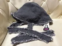 エックスガール フリンジ付きバケットハット ブラックデニム 新品タグ付