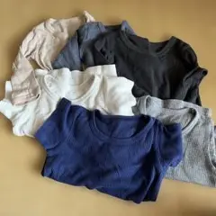 ベビー肌着 リブ編み　半袖3枚長袖3枚　90