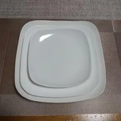ホワイト 四角 皿 セット 大中小 3点セット 陶磁器